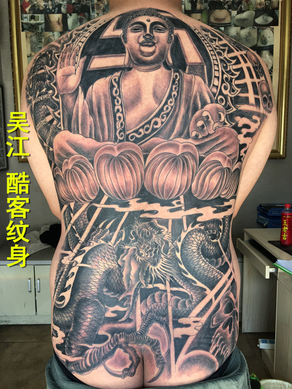 人物纹身手稿满背佛纹身吴江酷客纹身的图片