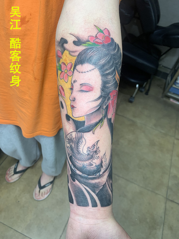 艺妓纹身大臂纹身图案男士纹身吴江酷客纹身的图片
