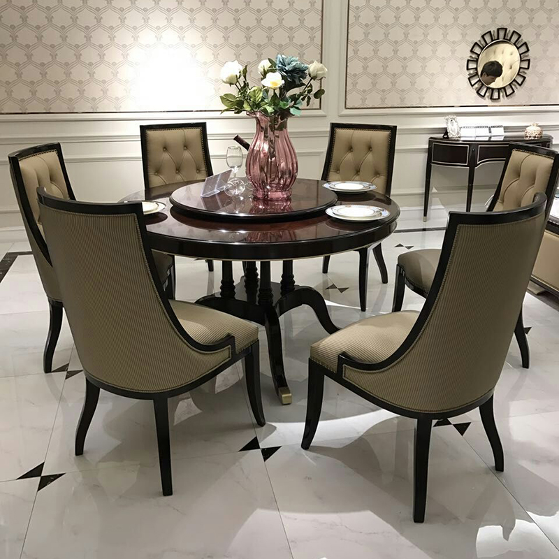 欧式风格装修选择圆形的餐桌合适南宁市鸿涛世家T01的图片
