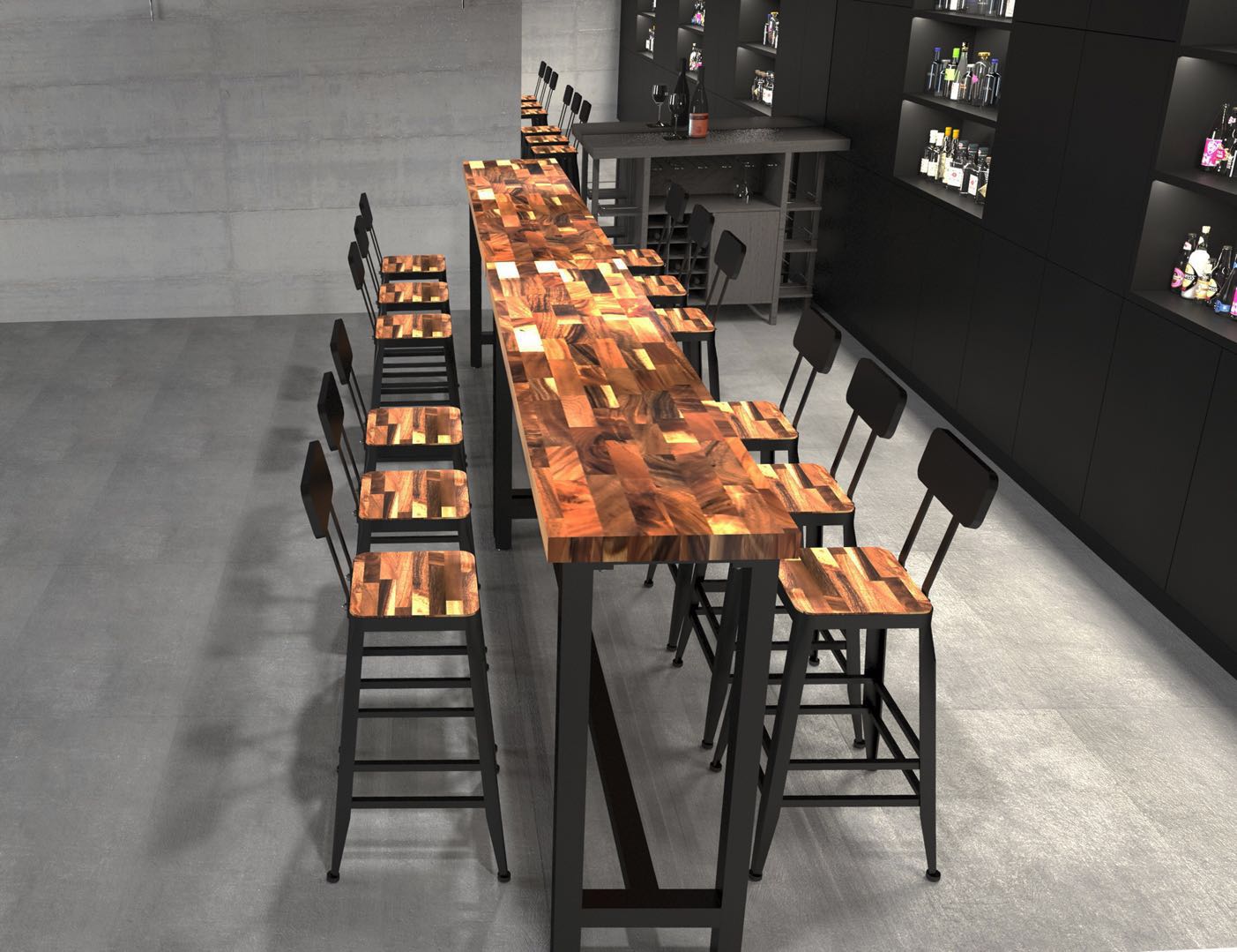 胡桃木实木北欧风系列酒吧桌会议桌餐桌的图片