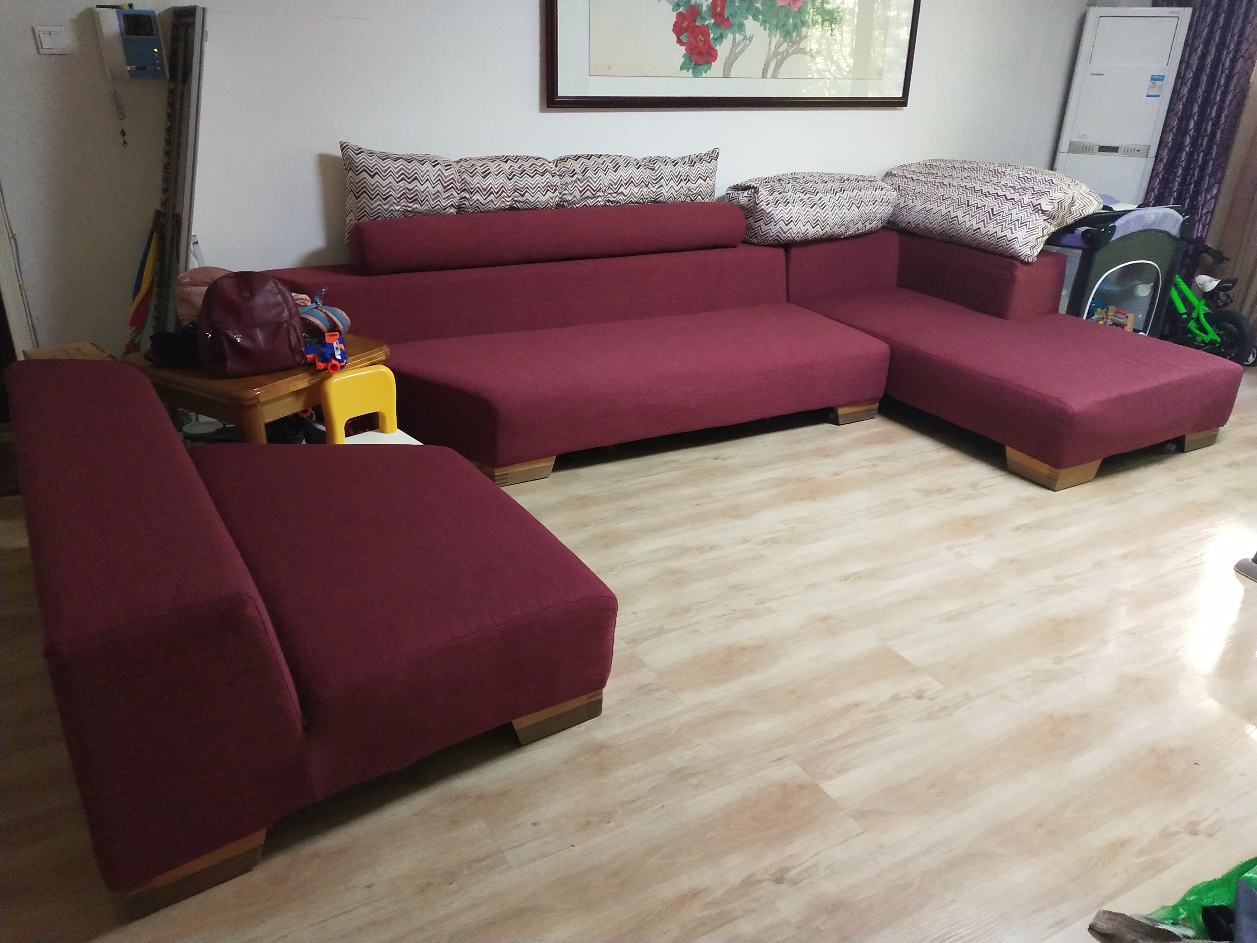 济南光明布艺订做沙发套加工床垫沙发换海绵修沙发的图片